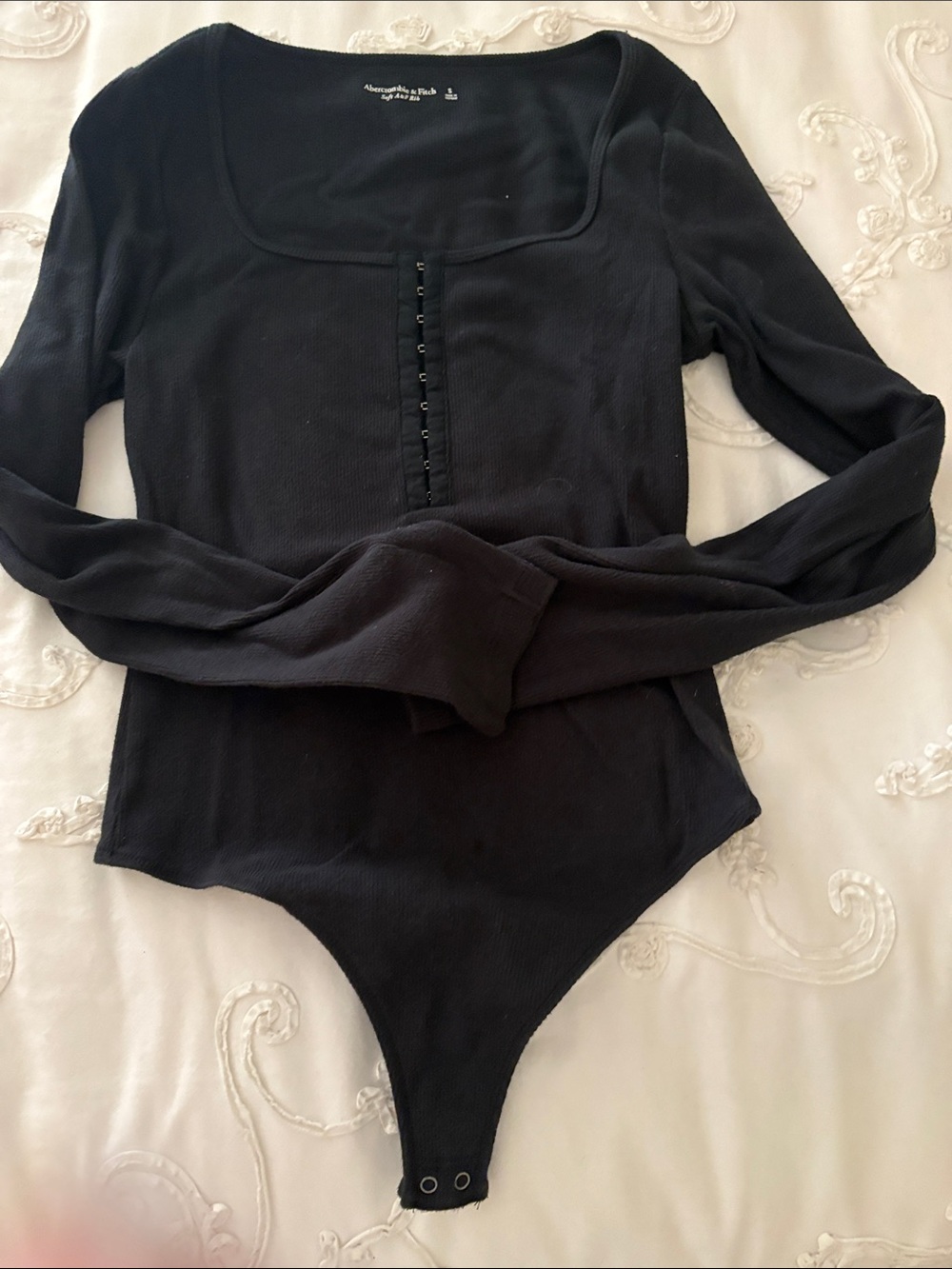 Abercrombie & Fitch Long Sleeve Hook-Front Bodysuit